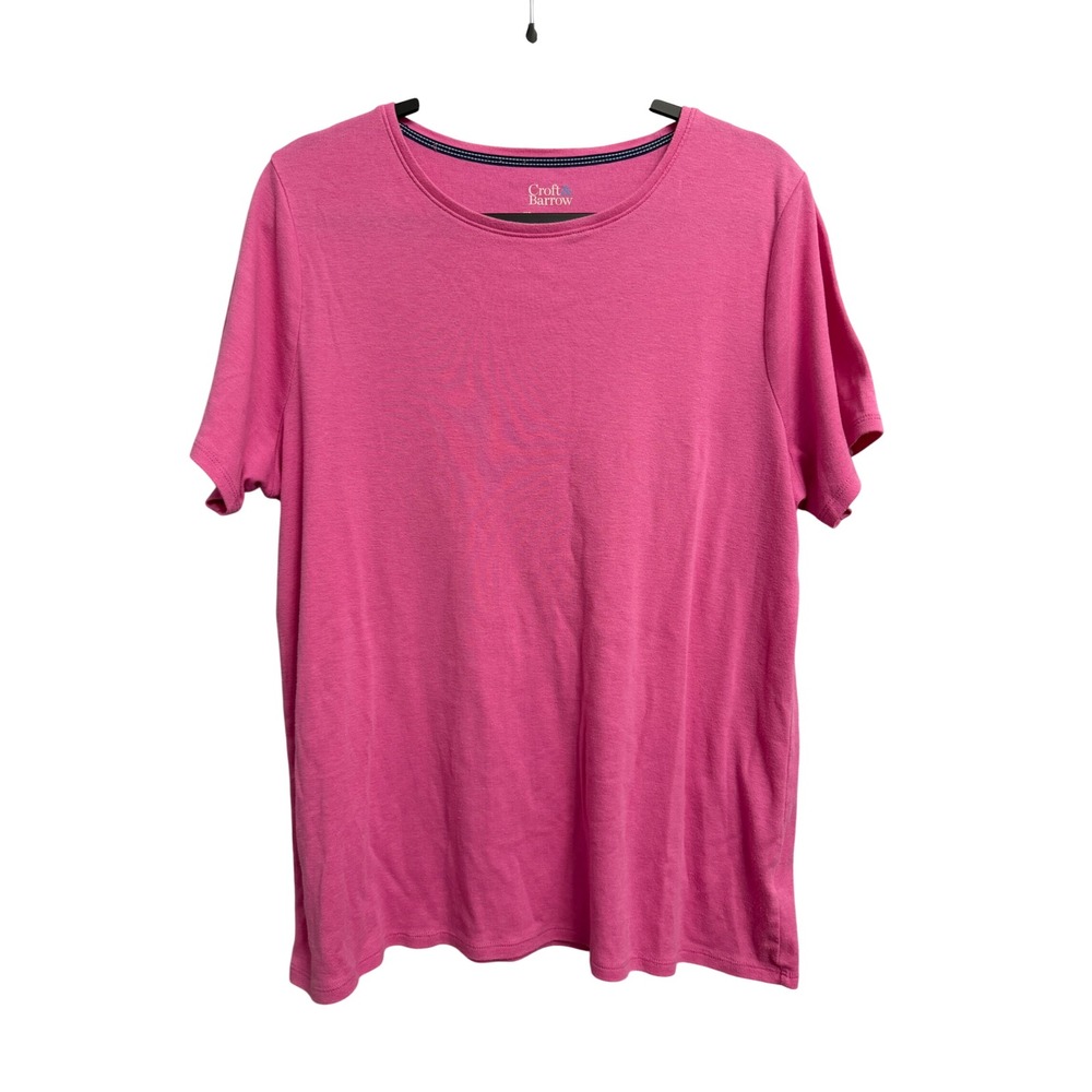 Croft & Barrow The Classic Tee Pink Short Sleeve Crew Neck Top 0X 191945 Shirt